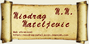 Miodrag Mateljević vizit kartica